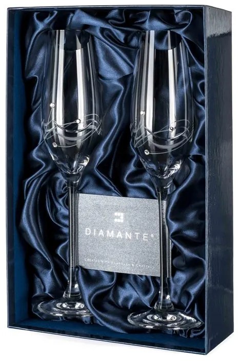 Diamante poháre na šampanské Lunar s kryštálmi Swarovski 210 ml 2KS