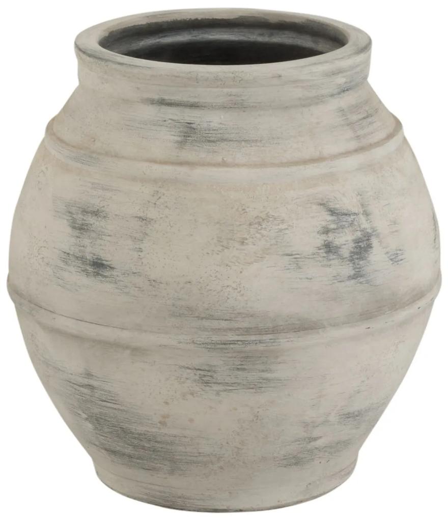 Šedá antik keramická dekoračná váza Vintage - Ø 38*38cm