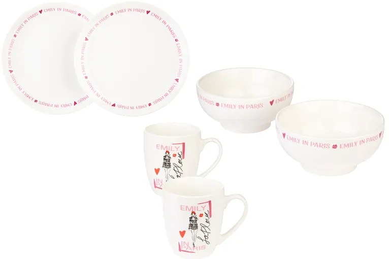 Súprava tanierov a šálok Emily in Paris, 6-dielna  (800007549)
