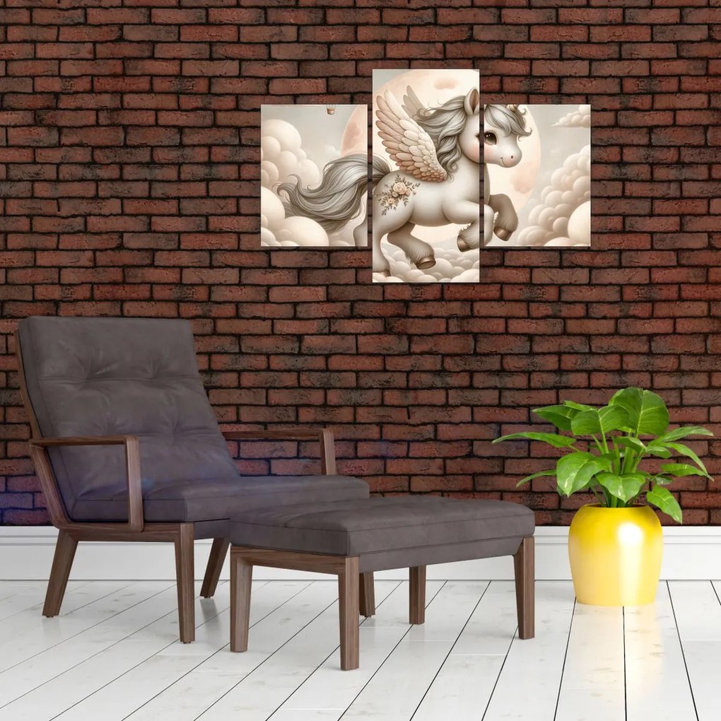 Obraz - Jednorožec v oblakoch (90x60 cm)