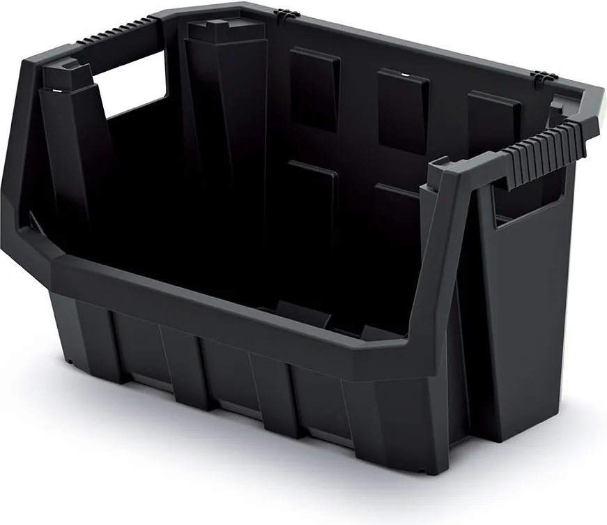 Prosperplast Dílenský úložný box se skosenou hranou HEAVY DUTY, černý 40x29x28 M