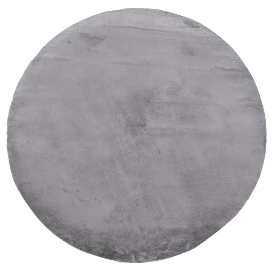 Dekorstudio Okrúhly kožušinový koberec TOPIA - sivý Priemer koberca: 120cm