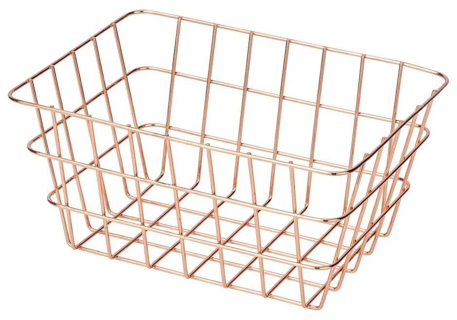 Kovový úložný košík v medenej farbe Wenko Viana
