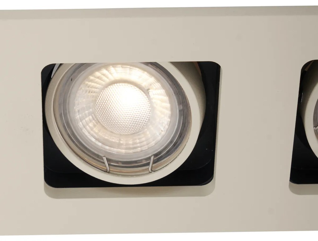 Sada 6 moderných zapustených bodových svetiel béžová GU10 50 mm nastaviteľné 2-svetlá - Qure
