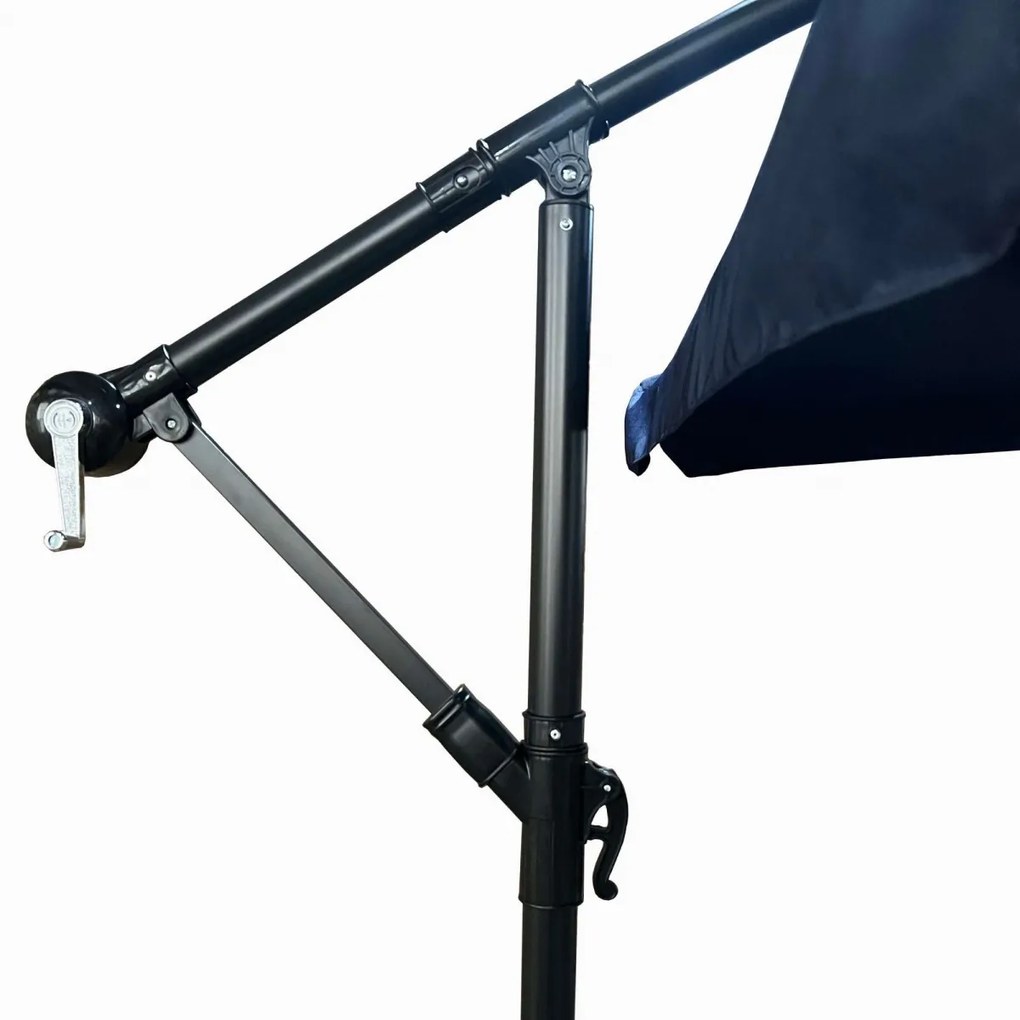 Záhradný slnečník CYNIA s bočnou nohou 300 cm tmavomodrý