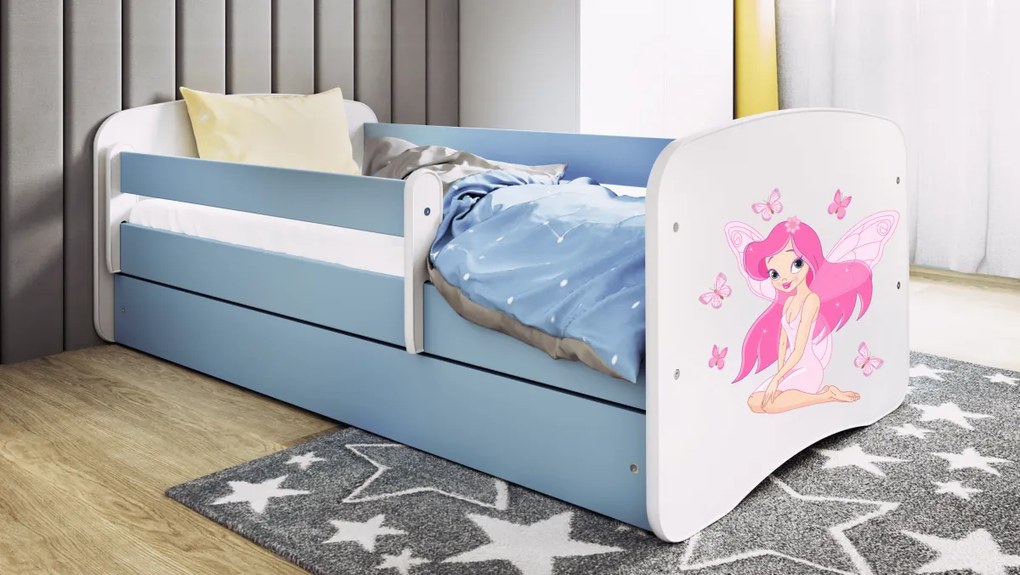 Detská posteľ Babydreams víla s motýlikmi modrá