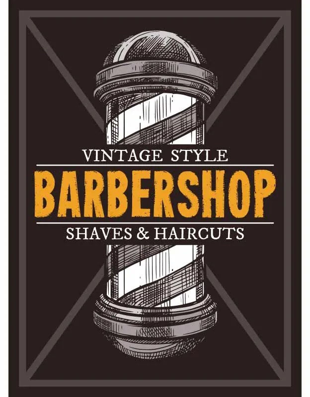 Ceduľa Barbershop - Vintage style