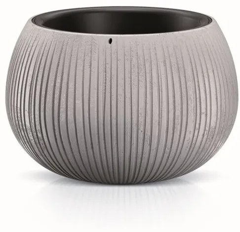 Prosperplast Obal na kvetináč s vložkou Bowl šedý, varianta 14,4 cm