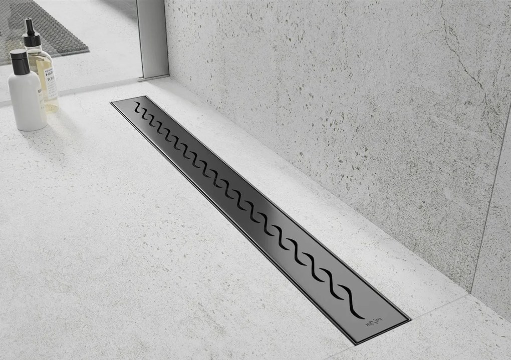 Sprchový žľab maxmax WAVE BLACK - čierny