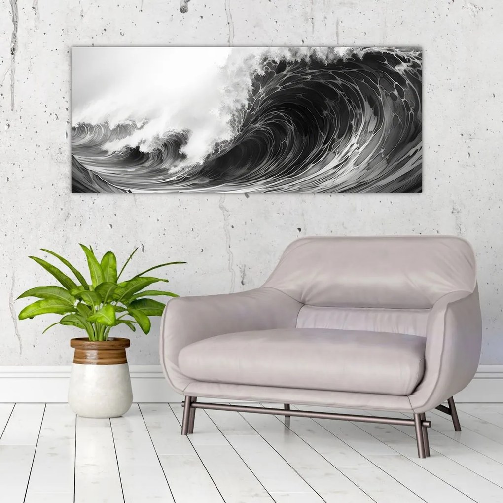 Obraz - Maľba vĺn (120x50 cm)