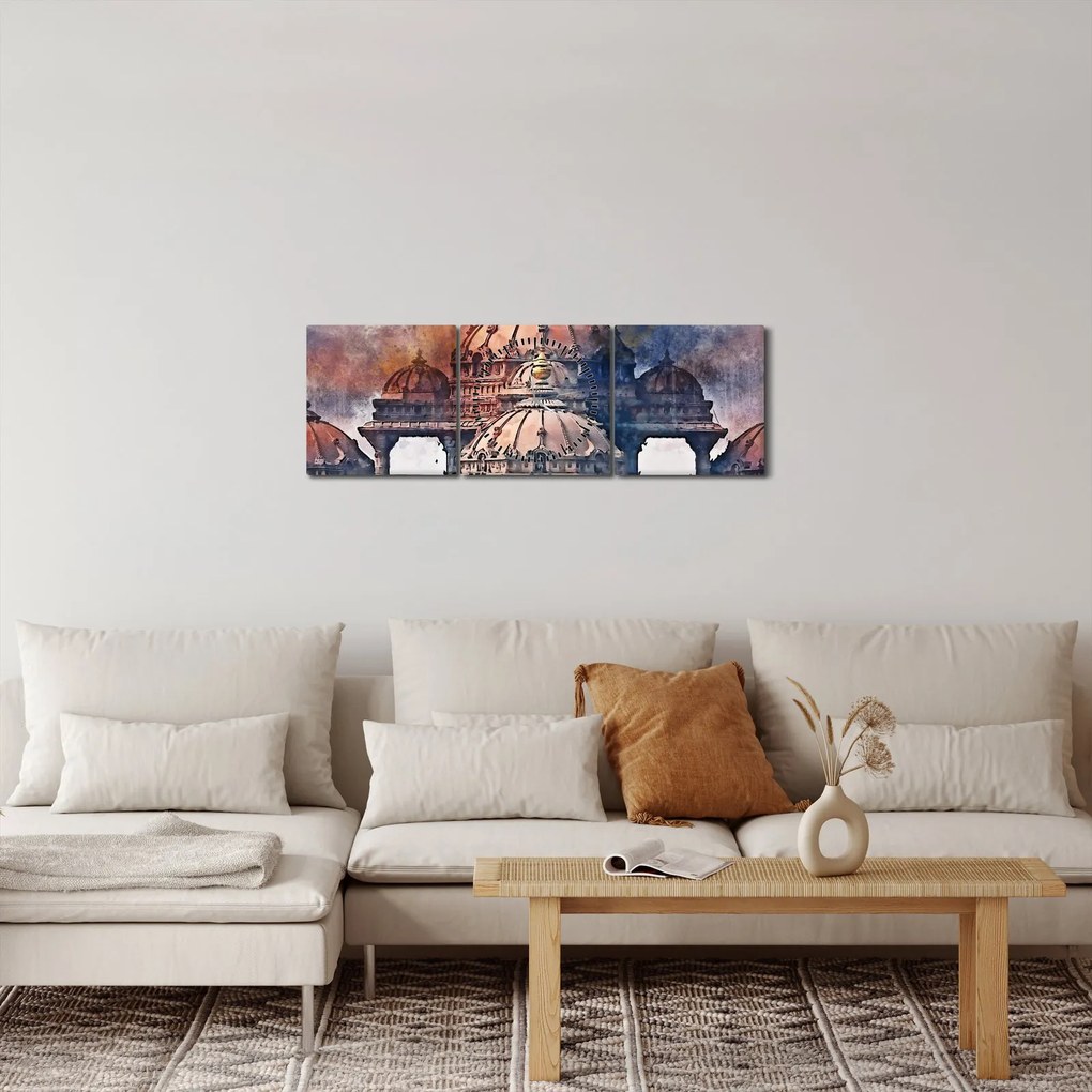 Obraz - Akshardham, Nové Dílií, India (s hodinami) (90x30 cm)