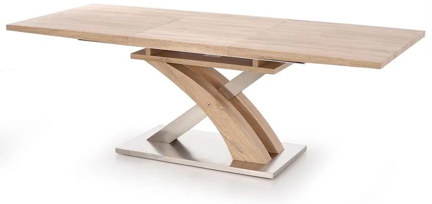 Rozkladací stôl Sandor 160/220x90cm  Mdf/Oceľ – Sonoma