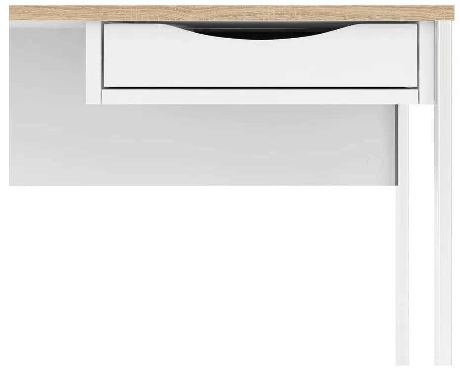 Biely pracovný stôl Tvilum Function Plus, 130 x 48 cm