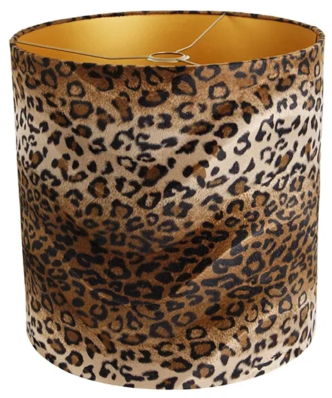 Zamatový tienidlo lampy leopardí vzor 40/40/40 zlatý interiér