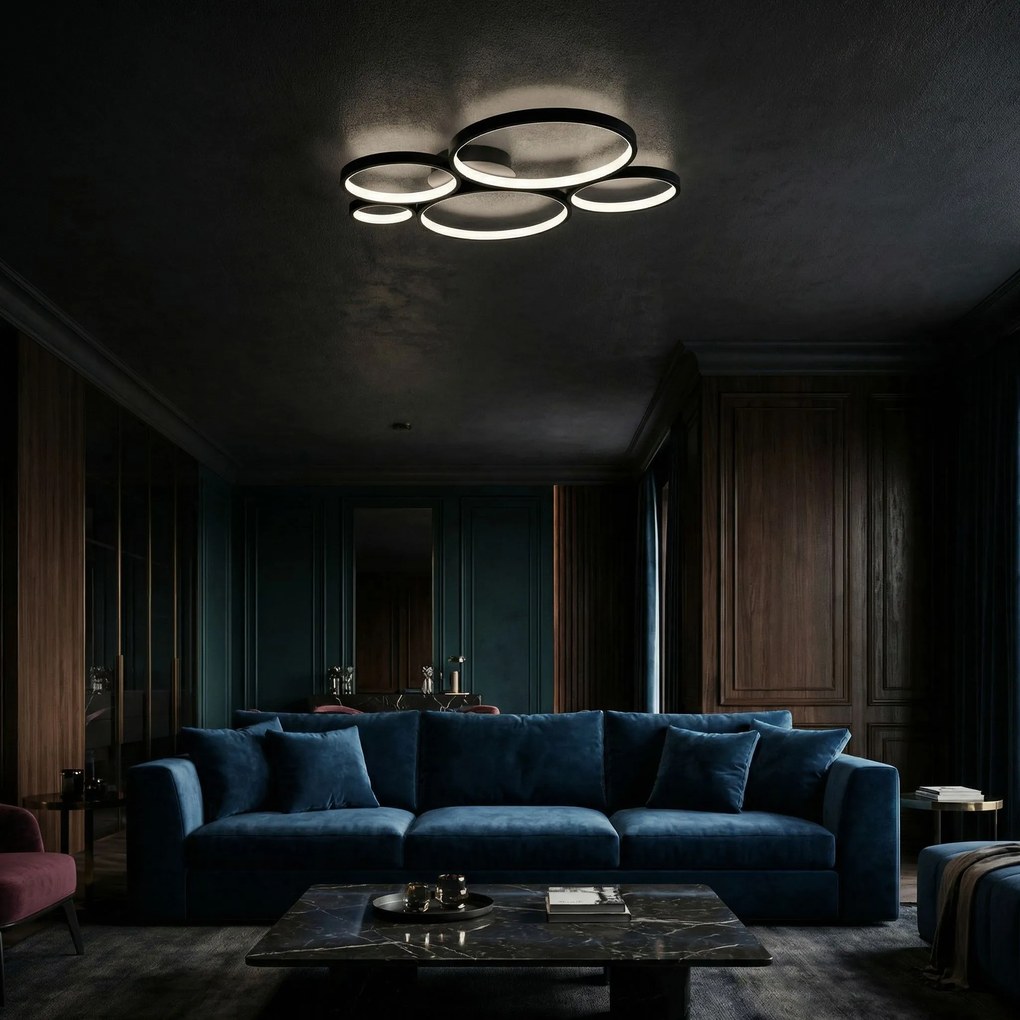 Toolight Toolight, LED stropné svietidlo 63x61cm, 45W, 4000K, 2500lm, APP1911-C, čierna matná, OSW-66059