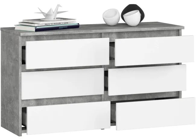 Komoda CL100 6SZ betón / biela