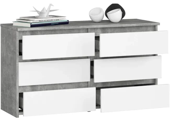 Komoda CL100 6SZ betón / biela