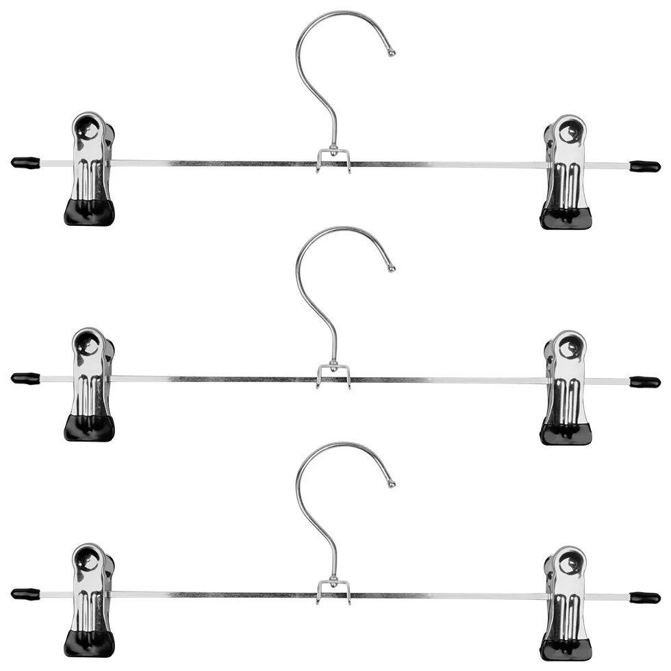 VILDE Kovové vešiaky s klipom na nohavice a sukne, sada 3ks (strieborné)