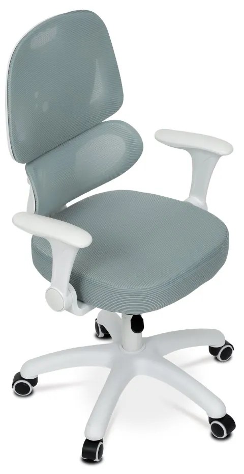 Detská pracovná stolička NANDU — sieť / látka, mentolová