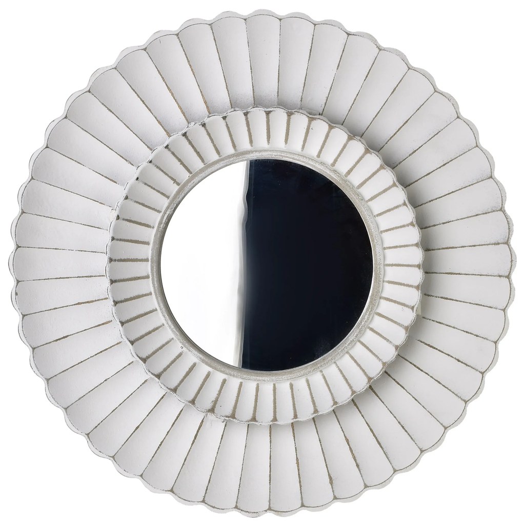 Kulaté nástěnné zrcadlo DAZ 50 cm bílé