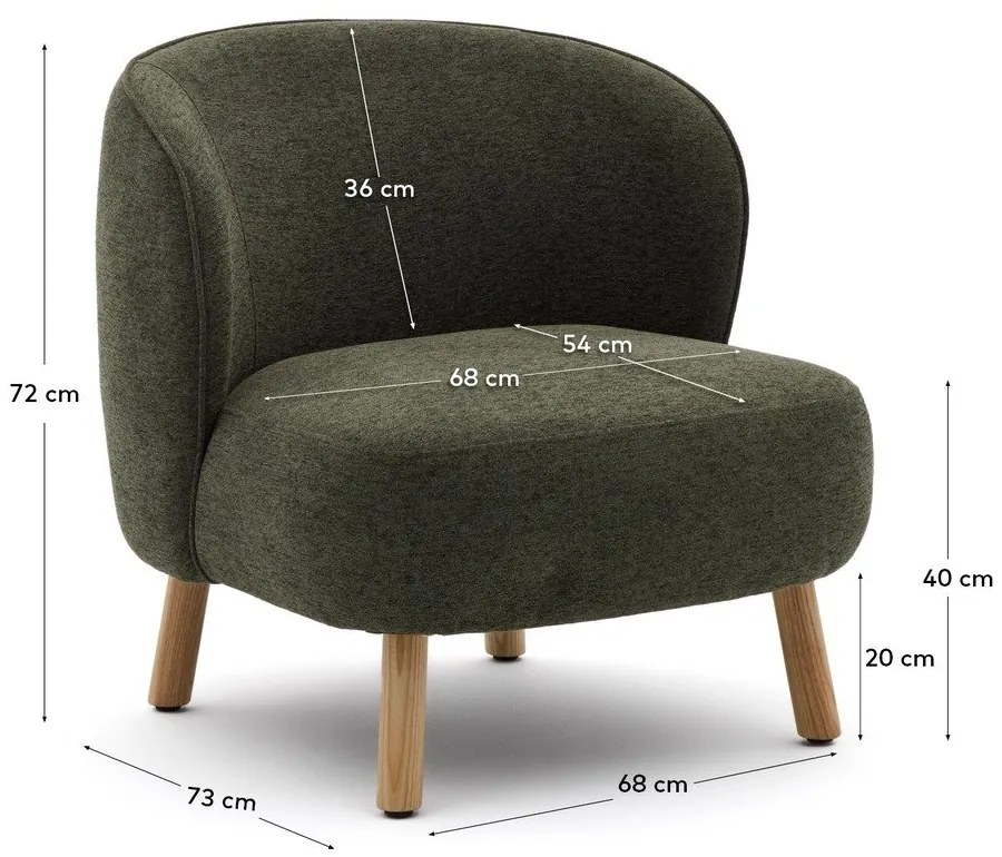 Zelené ženilkové kreslo Ulit – Kave Home