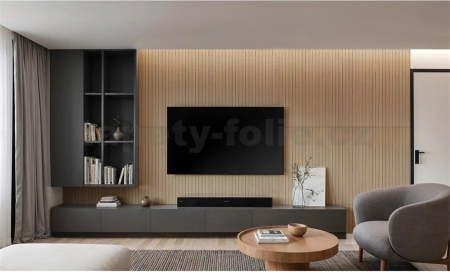 Samolepiace lamely na stenu L02, cena za kus, rozmer 100 cm x 60 cm, hnedé, IMPOL TRADE