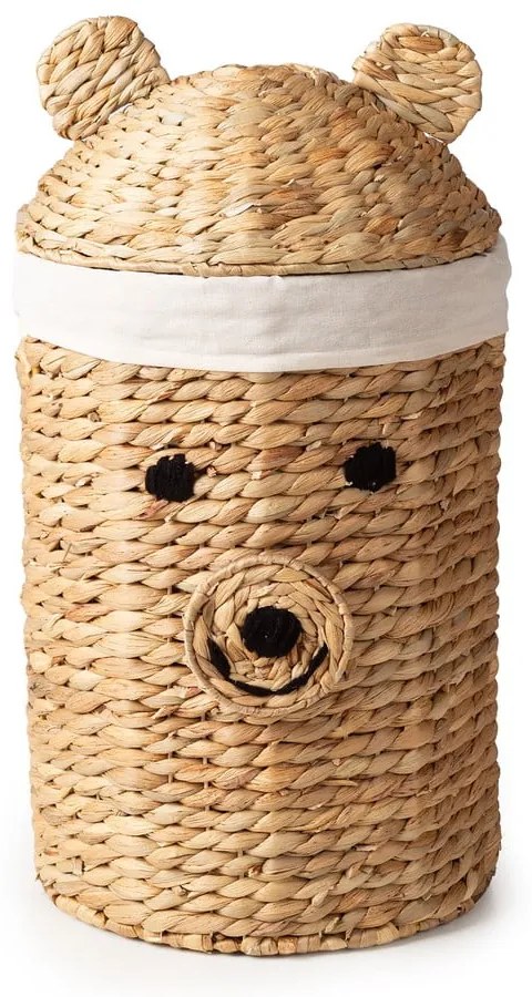 Detský kôš na hračky z vodného hyacintu v prírodnej farbe ø 30x56 cm Bear – Compactor