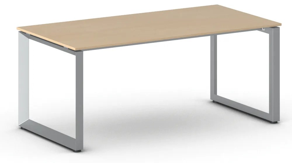 Kancelársky stôl PRIMO INSPIRE, sivostrieborná podnož, 1800 x 900 mm, buk
