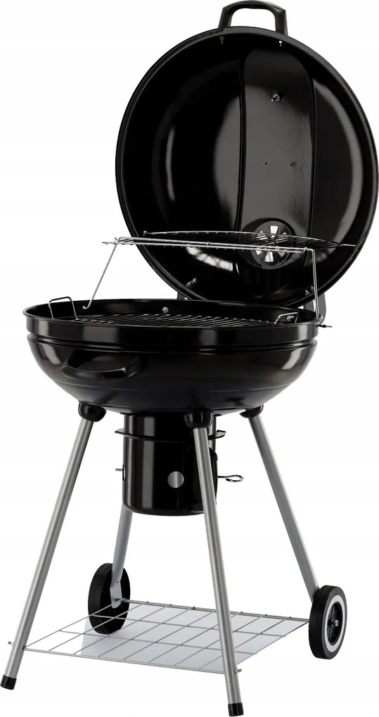 BBQ Meeting GRIL NA UHLÍ S VEKOU, POPOLNÍKOM A KOLIESKAMI 66 x 57 x 85 CM *5313