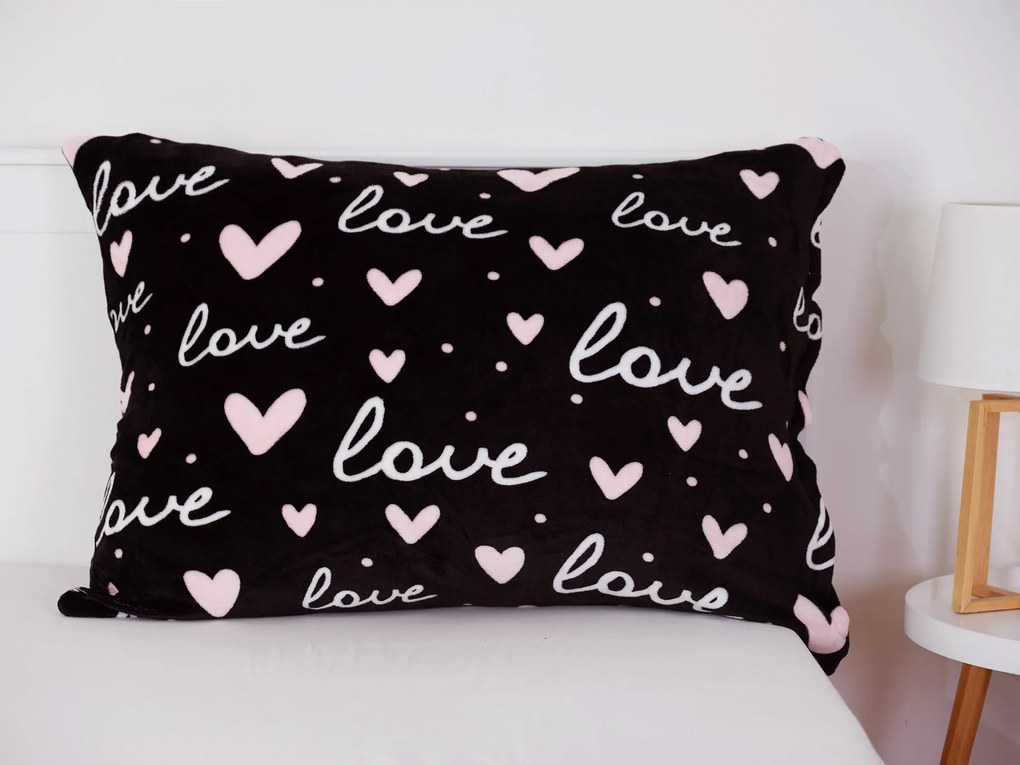 Obliečka na vankúš mikroplyš 70 × 90 cm - Alison čierne