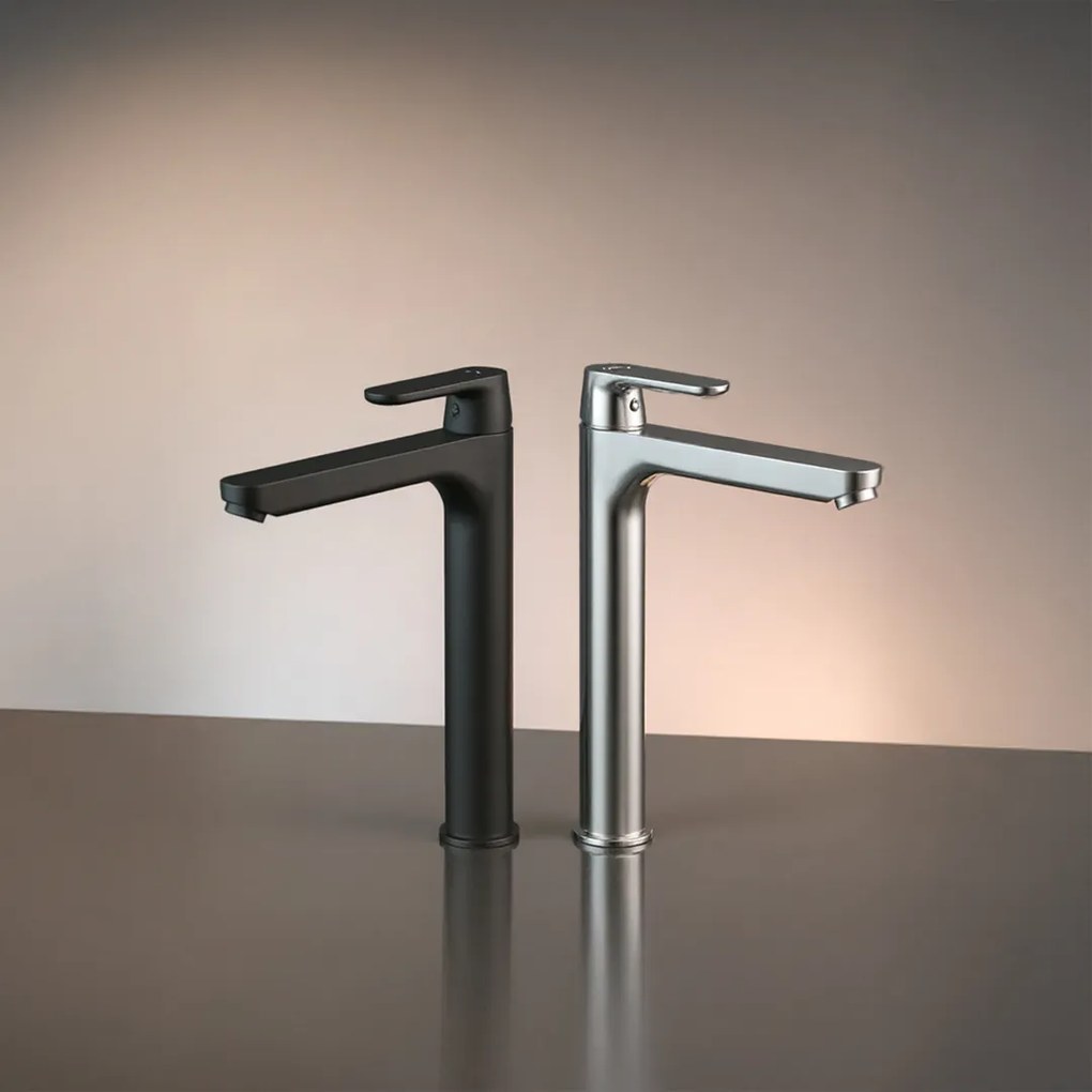 Kuchinox Dima, vysoká umývadlová batéria h-310 + odtoková zátka ClickClack, čierna matná, LAV-BQD_72ND