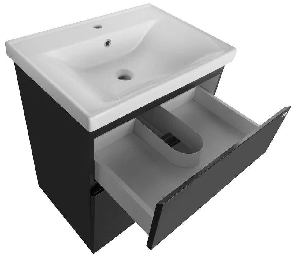 Aqualine Aqualine, ALTAIR umývadlová skrinka 61,5x72,5x45cm, čierna matná, AI665