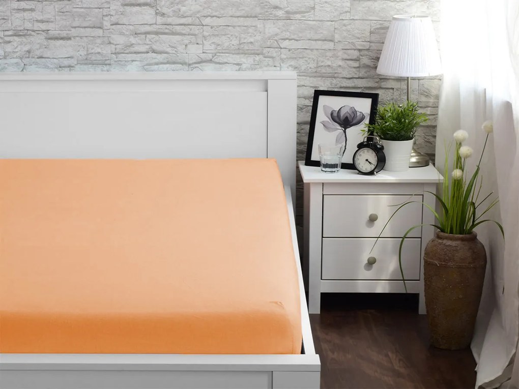 XPOSE® Detská jersey plachta Exclusive - marhuľová 70x140 cm