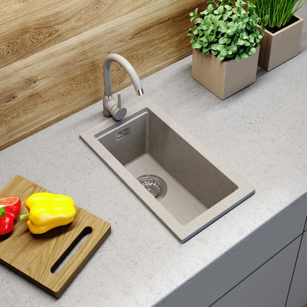 Gamma Decor 2850, 1-komorový granitový drez 280x500x207 mm, béžová, GMA-ZLE000159