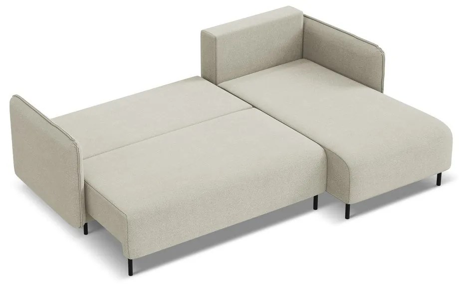 Béžová rozkladacia/s úložným priestorom rohová pohovka (pravý roh) Luana – Makamii