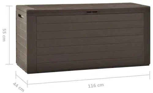 vidaXL Záhradný úložný box hnedý 116x44x55 cm-