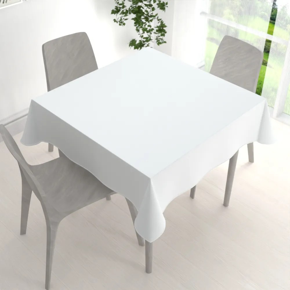 Biante Teflónový štvorcový obrus TF-027 Biely bez vzoru 130x130 cm