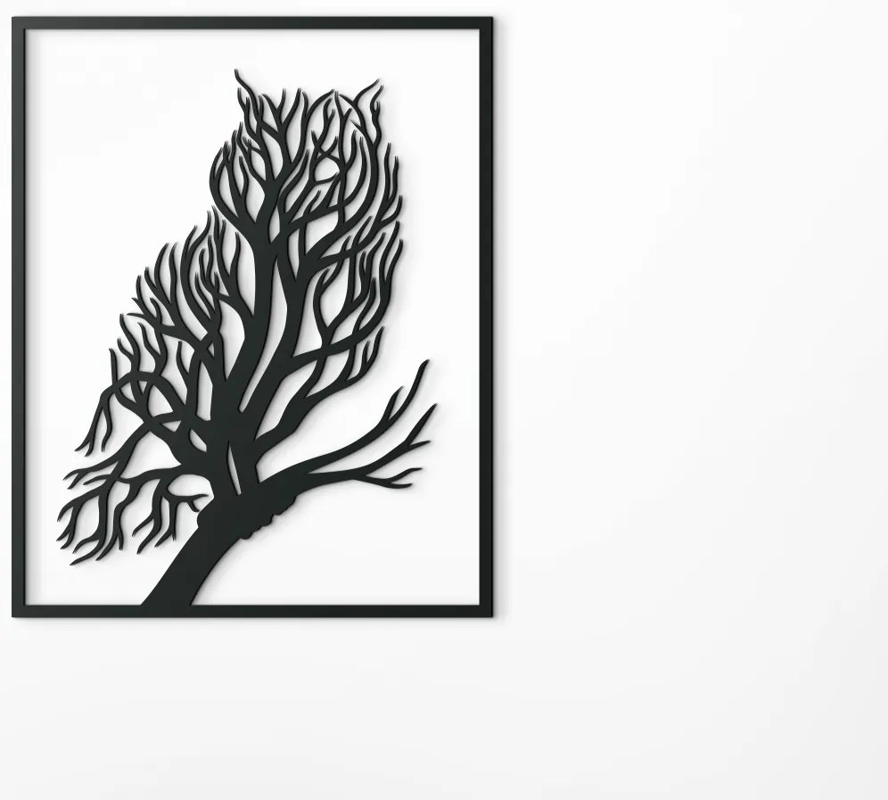 drevko Drevený obraz Sova a strom Rozmer obrazu: 40,5 x 32,5 cm, Farba dekorácie: Čierna