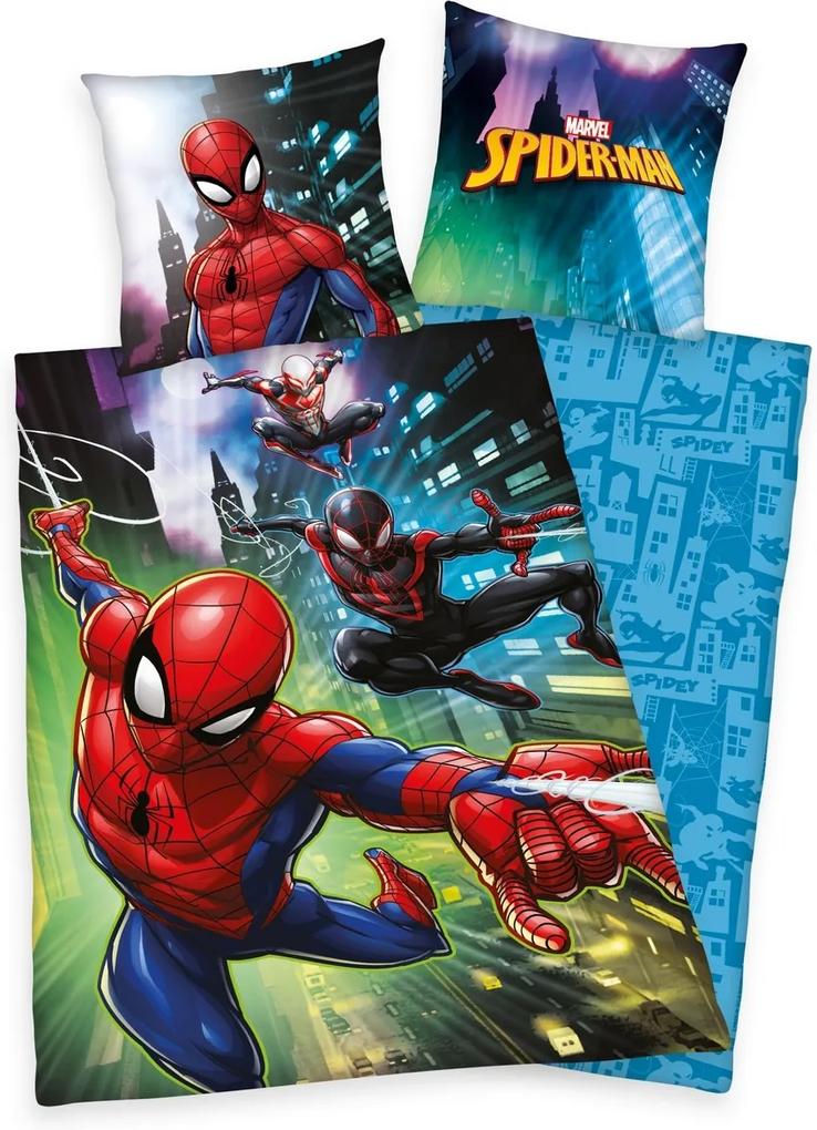 Herding Detské bavlnené obliečky Spiderman, 140 x 200 cm, 70 x 90 cm