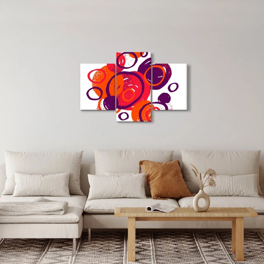 Obraz - Motív s kruhmi v teplých farbách (90x60 cm)