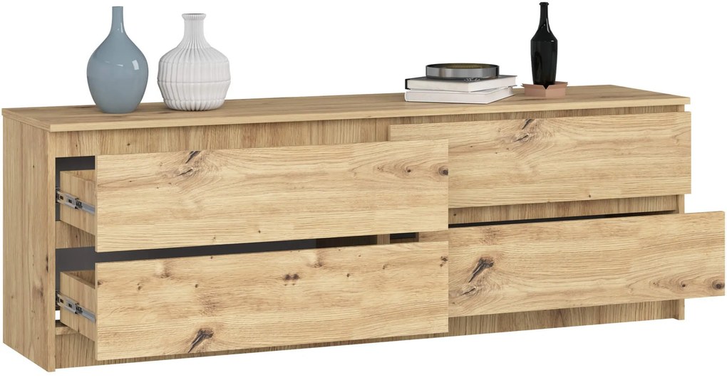 Komoda Kuba 160 cm 4 zásuvky dub artisan