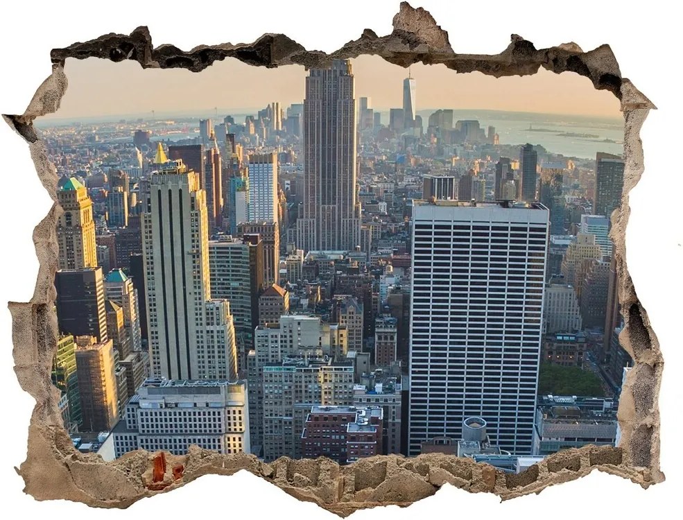Fototapeta díra na zeď 3D Manhattan New York WallHole-95x64-kamien-70712483
