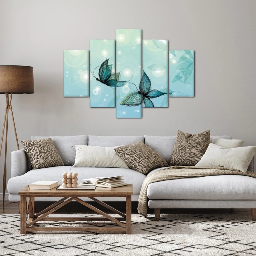 Obraz - Modré motýliky (150x105 cm)