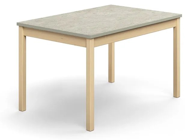 Stôl DECIBEL, 1200x800x720 mm, linoleum - šedá, breza