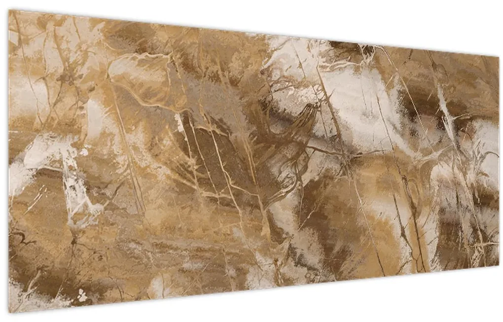 Obraz - Hnedá abstrakcia (120x50 cm)