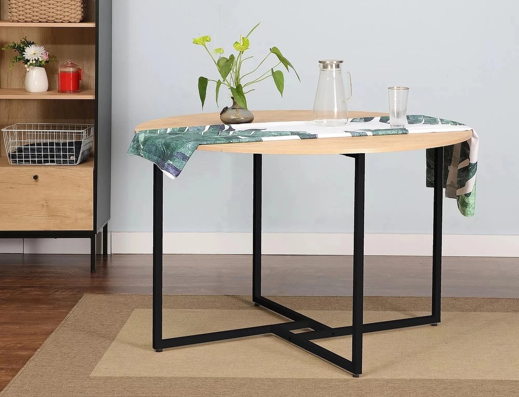 Okrúhly jedálenský stôl Alto 120 cm dub prírodný/čierny