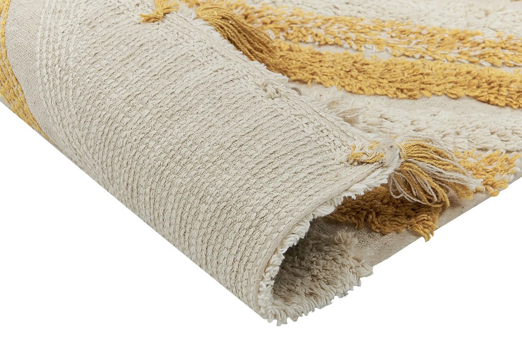 Bavlnený koberec 160 x 230 cm béžová/žltá BINGOL Beliani