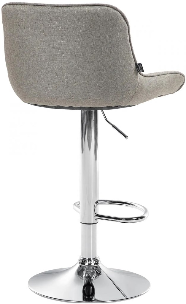 Design-Shop 2x Barová stolička Vonore - látka, chróm - Sivo hnedá (Taupe)