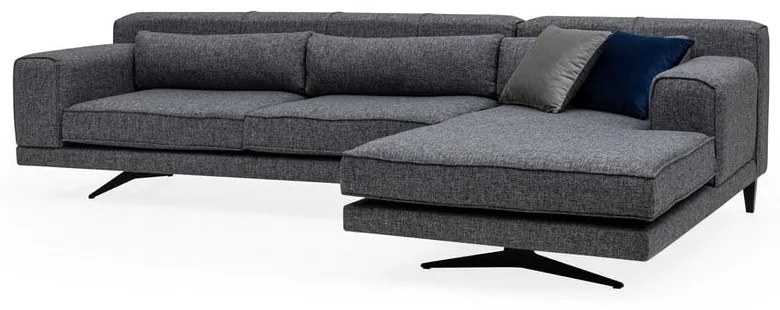 Tmavosivá rohová pohovka Artie Jivago, pravý roh