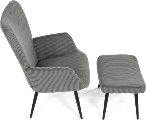 Kreslo sivé s podnožkou AK-L7285 GREY6